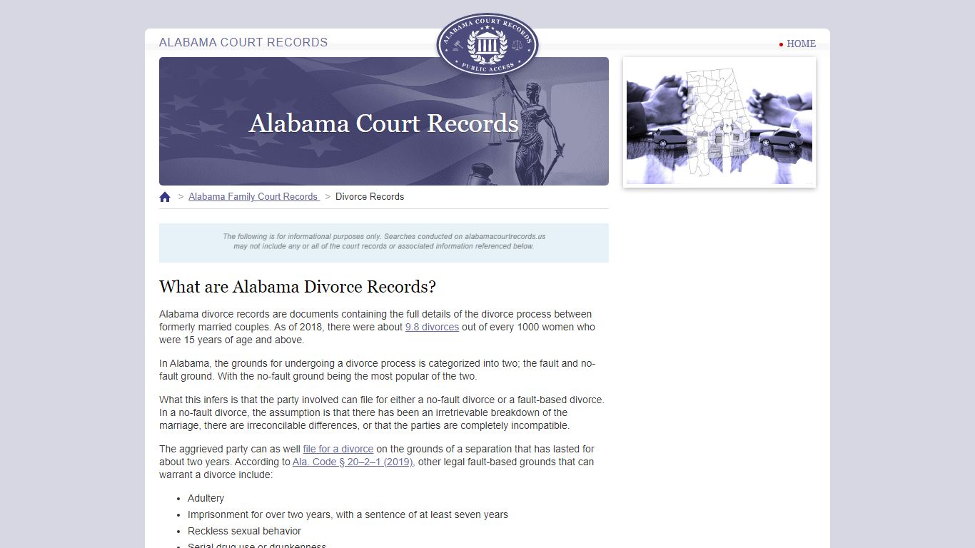 What are Alabama Divorce Records? | AlabamaCourtRecords.us
